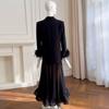 Autumn New Arrival: Black Blazer with Long Tulle Skirt