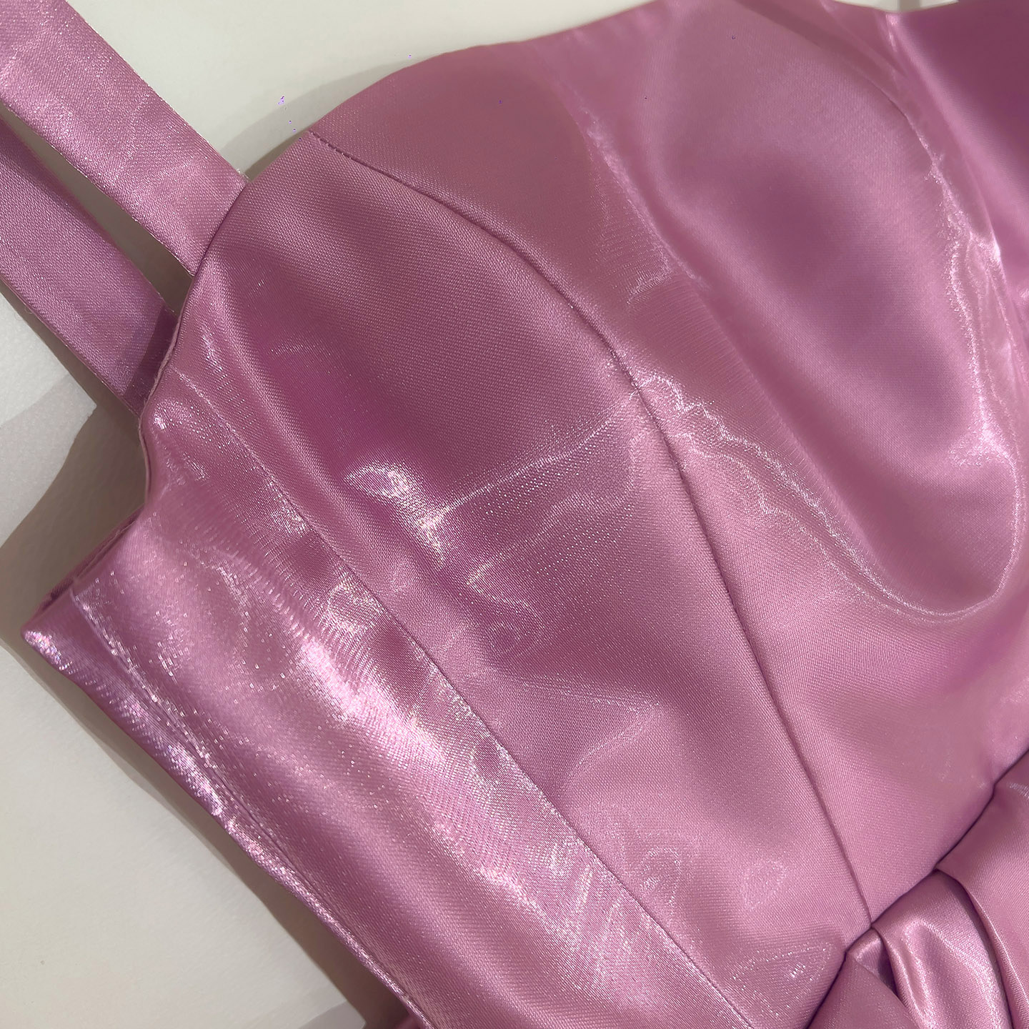 Sweet Bow Lavender Satin Mini Dress69368