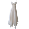 White Sequin Spaghetti Strap Asymmetrical Maxi Dress69621