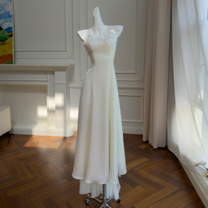 Ivory Moonlight Cap Sleeve High-Low Train Maxi Gown69652