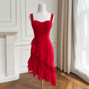Sexy red slip dress69737