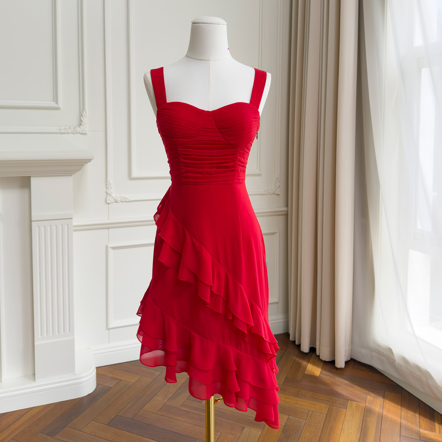 Sexy red slip dress69737