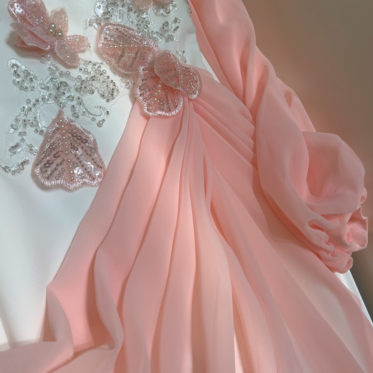 Vintage Luxury Elegant Slim Fit Pleated Bodycon Dress with Splicing 3D Embroidery Evening Gown69551