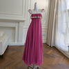 Early Spring New Pitaya Color Spaghetti Strap Dress, Elegant & Comfortable, Brightening, Waist-Fitted Long Dress, Loungewear69526