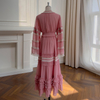 Yigelila 2026 Early Spring New Arrival, Cherry Blossom Rose Pink Long Sleeve Waist-Fitted Elegant Daily Long Dress69630