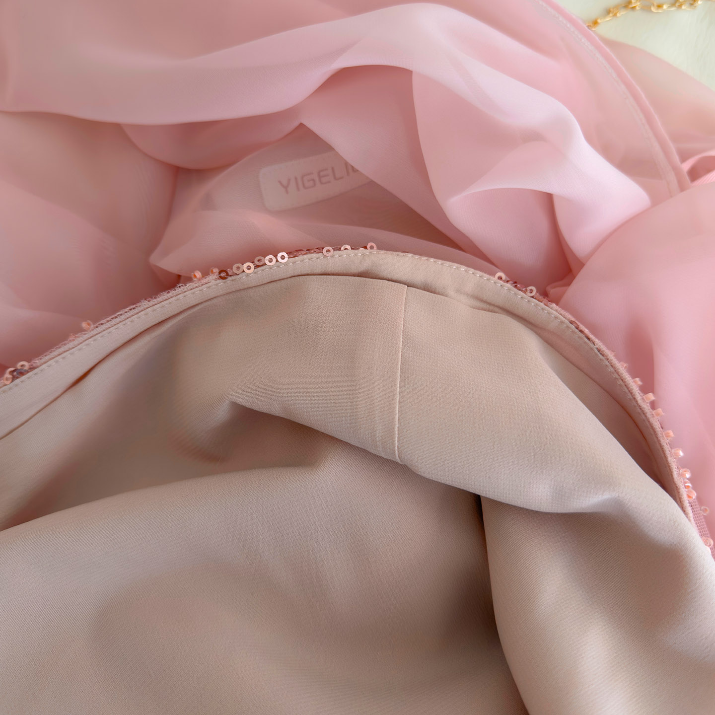 French Elegant Spaghetti Strap Tube Dress, 3D Embroidery Sequin Mesh Fairy Vacation Style Fluffy Dress69541