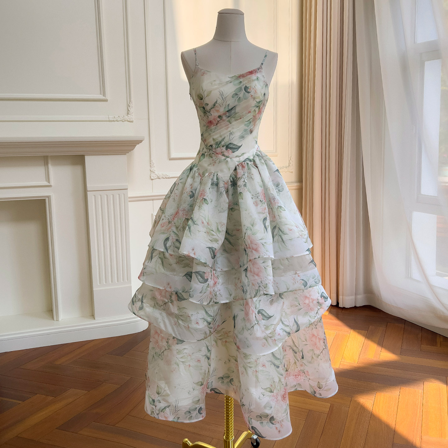 Floral Tiered High Low Maxi Dress 69537