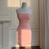 Pink Ruched Bodycon Mini Dress 69540