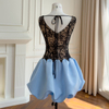 Sweet yet edgy color-block corset bubble dress69740