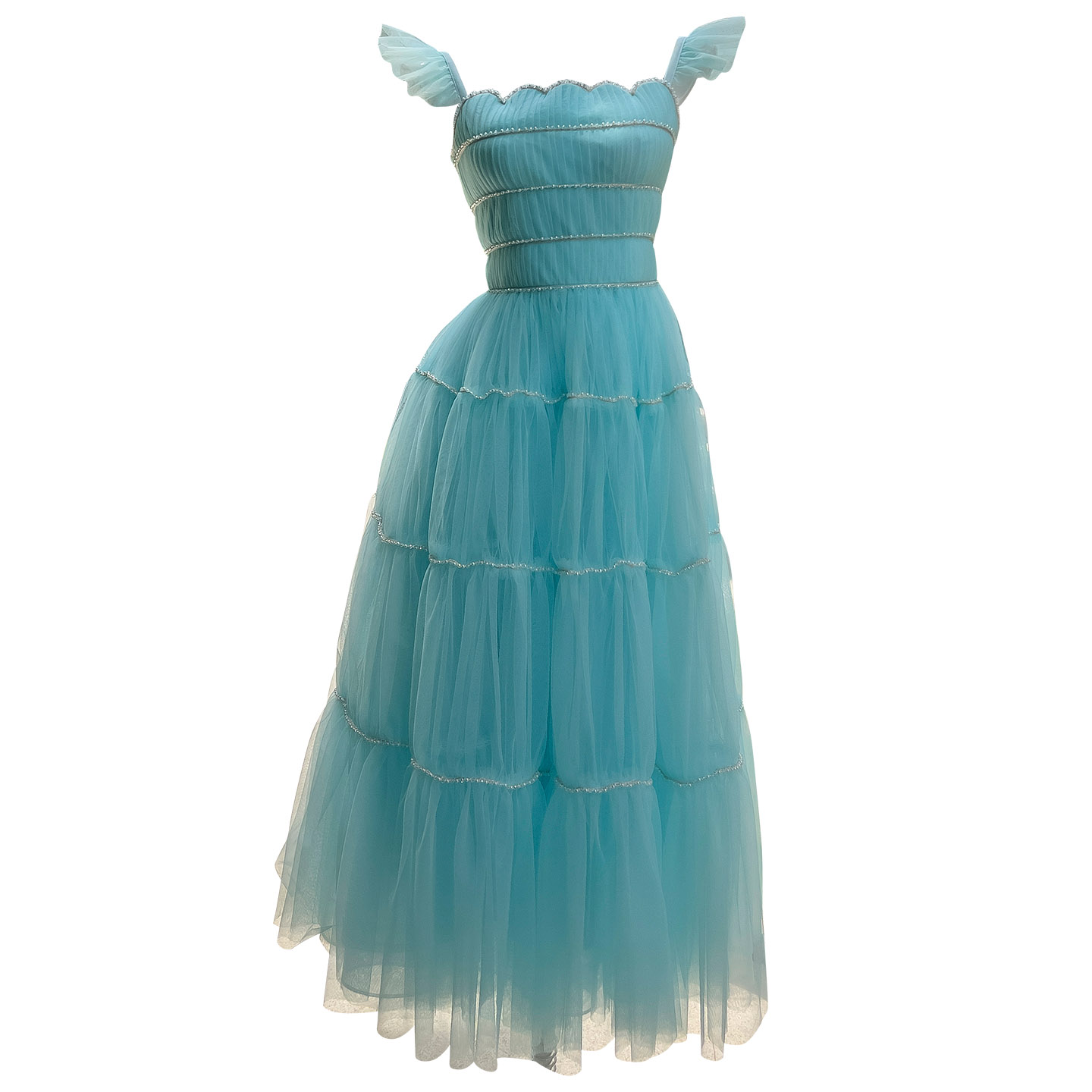 Fresh Mint Green Tulle Tiered Cake Dress69083