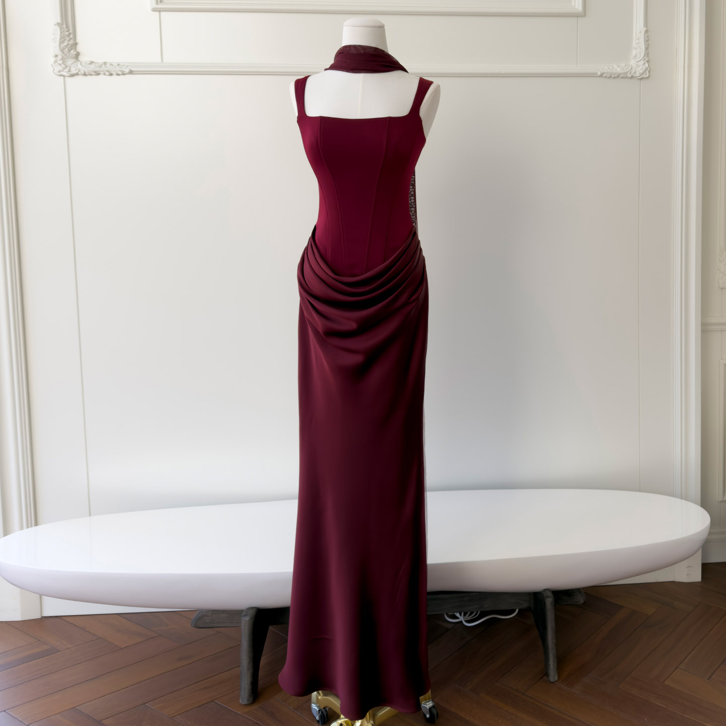 French Style Elegant Sexy Dress, Minimalist Fashion Slim Fit Hip-Wrapped Evening Gown, Light Luxury Long Dress for Women69564