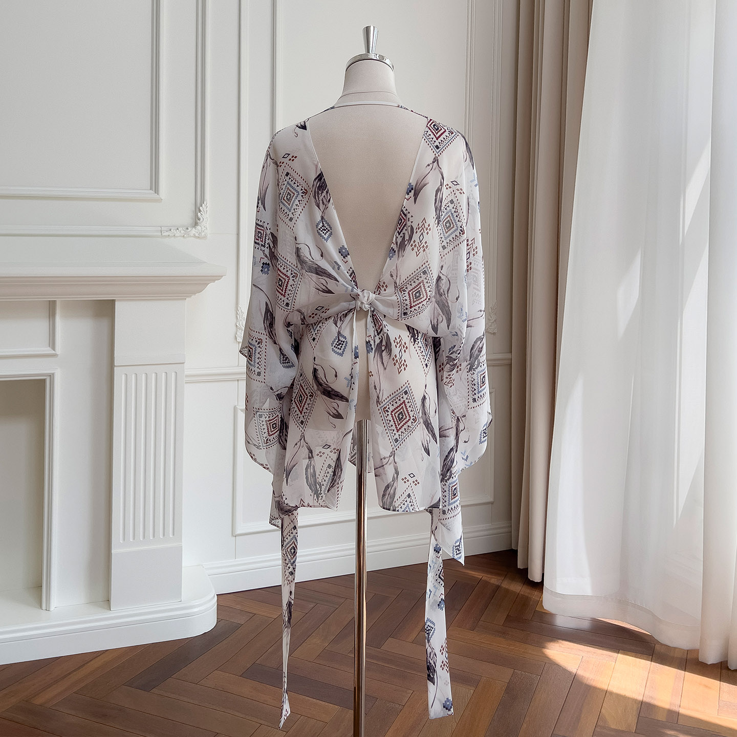 2026 Women's Vacation Beach Sun Protection Clothing, Ethnic Style Printed Shawl Coat, Vintage Mid-Length Cardigan71477