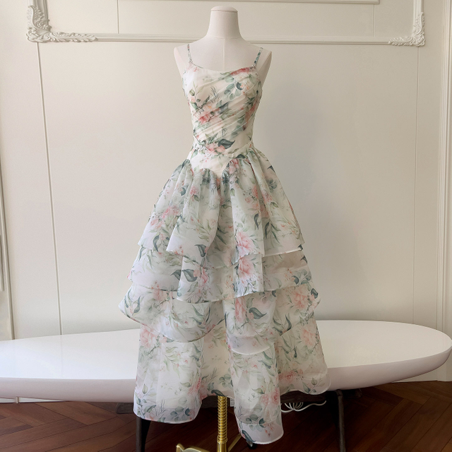 Floral Tiered High Low Maxi Dress 69537