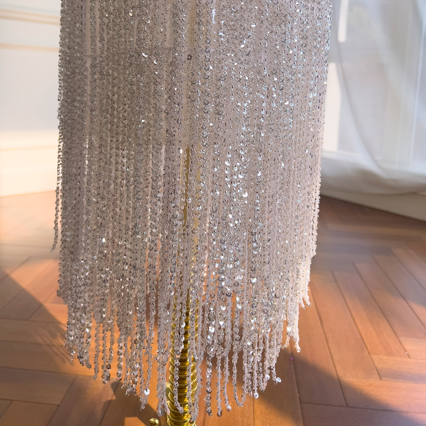 Floral Corset Sequin Fringe Skirt Two-Piece 71501+51423