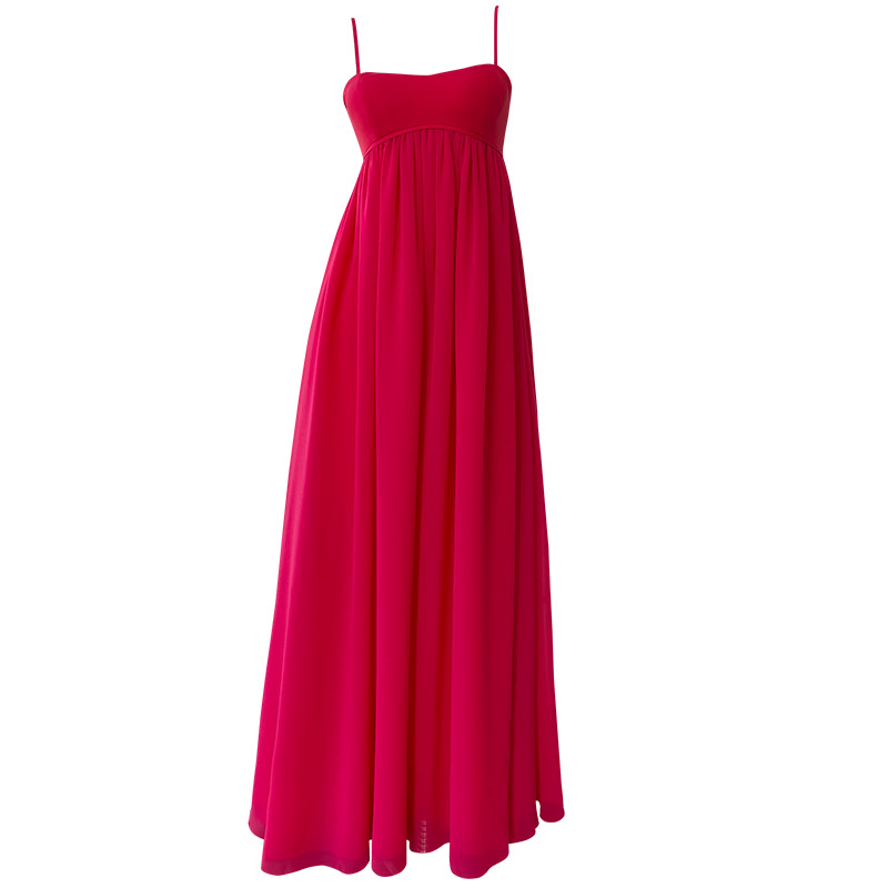 Red Flowy Waist Maxi Dress 69524