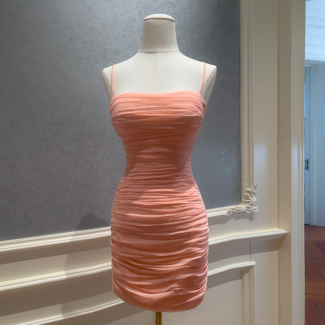 Pink Ruched Bodycon Mini Dress 69540
