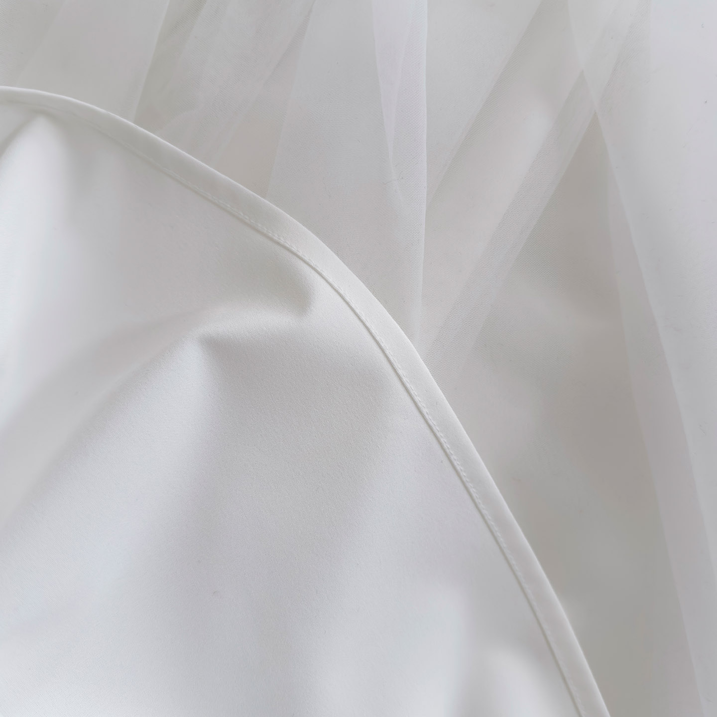 White Square Neck Long Sleeve Tulle Dress69591