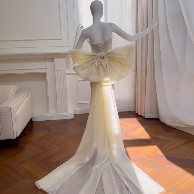 Champagne Sequin Mermaid Prom Dress69518