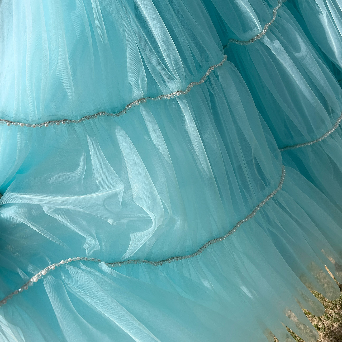 Fresh Mint Green Tulle Tiered Cake Dress69083