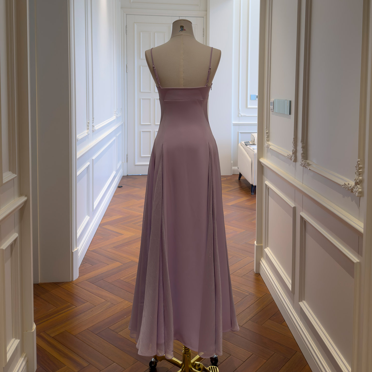 法式优雅气质吊带裙礼服简约收腰显瘦大A摆长款度假风连衣裙69596