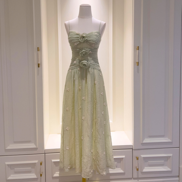 Light Green Floral Embroidered Gown 69552