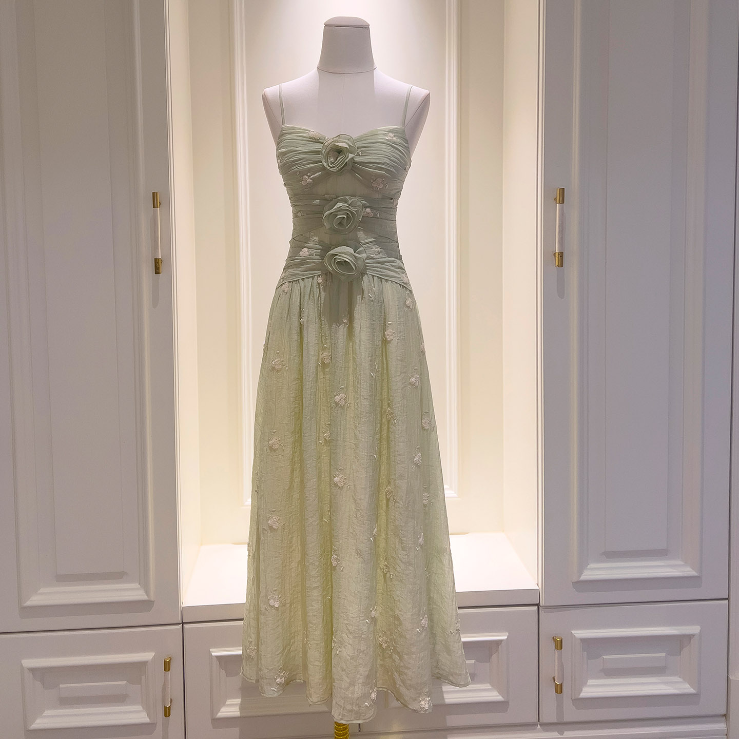 Light Green Floral Embroidered Gown 69552