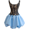 Sweet yet edgy color-block corset bubble dress69740
