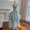 Mint Green Spaghetti Strap Layered Tulle Dress69572