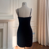 Sleek Black Spaghetti Strap Bodycon Dress69452
