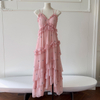 Dusty Pink Spaghetti-Strap Ruffle Tiered Dress69082
