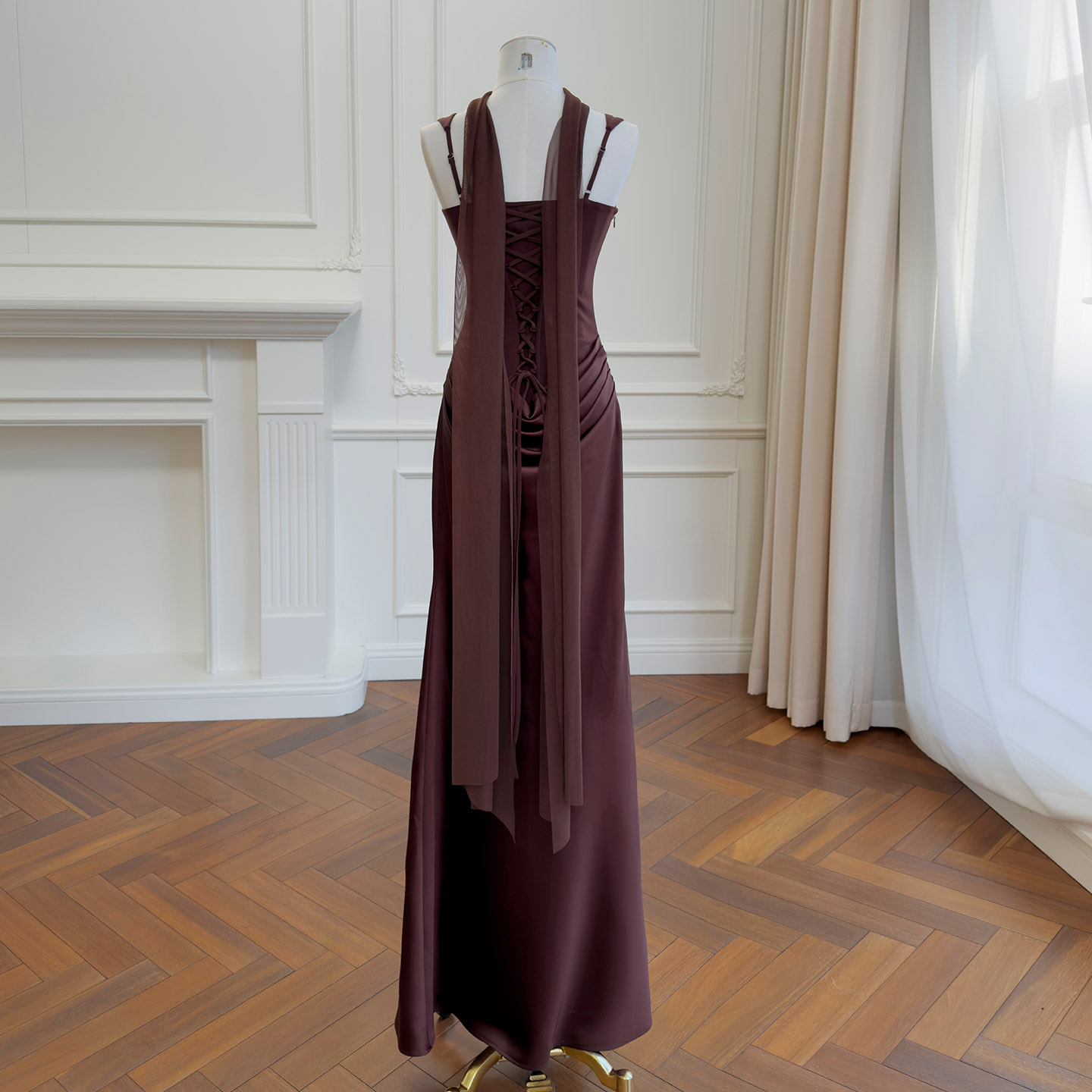 French Pure Desire Style Spaghetti Strap Dress, Sexy Elegant Slim Fit Bodycon Evening Gown, Light Luxury Long Bodycon Dress69614