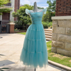 Fresh Mint Green Tulle Tiered Cake Dress69083