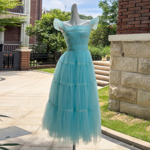Fresh Mint Green Tulle Tiered Cake Dress69083