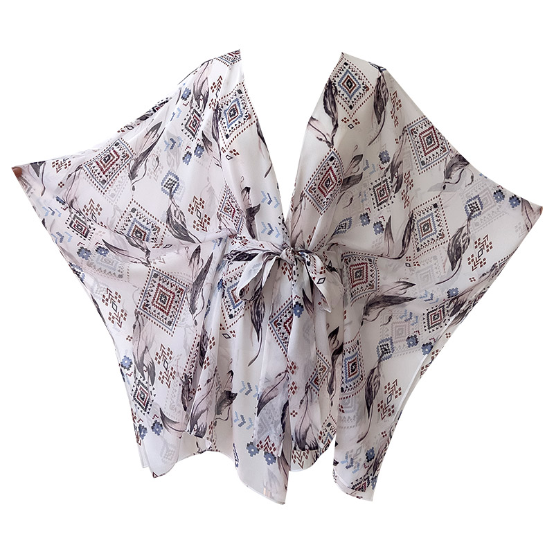 2026 Women's Vacation Beach Sun Protection Clothing, Ethnic Style Printed Shawl Coat, Vintage Mid-Length Cardigan71477