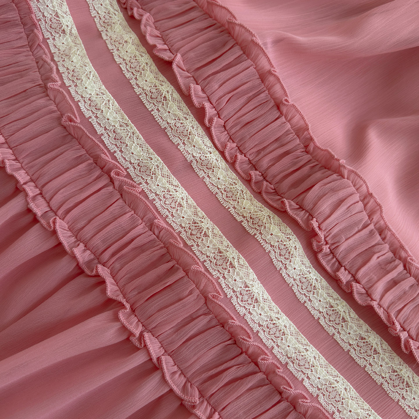 Yigelila 2026 Early Spring New Arrival, Cherry Blossom Rose Pink Long Sleeve Waist-Fitted Elegant Daily Long Dress69630