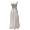 Elegant White High-Waist Spaghetti Strap Dress69697