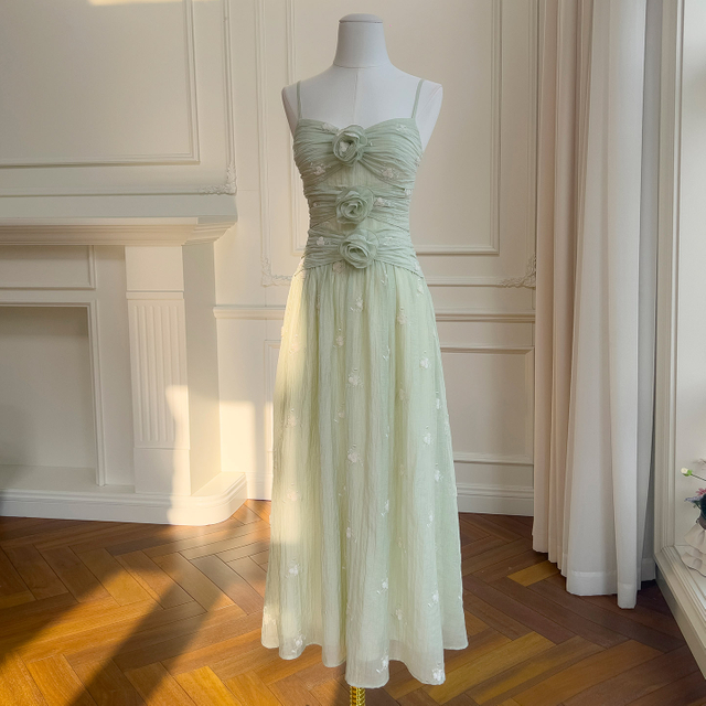 Light Green Floral Embroidered Gown 69552