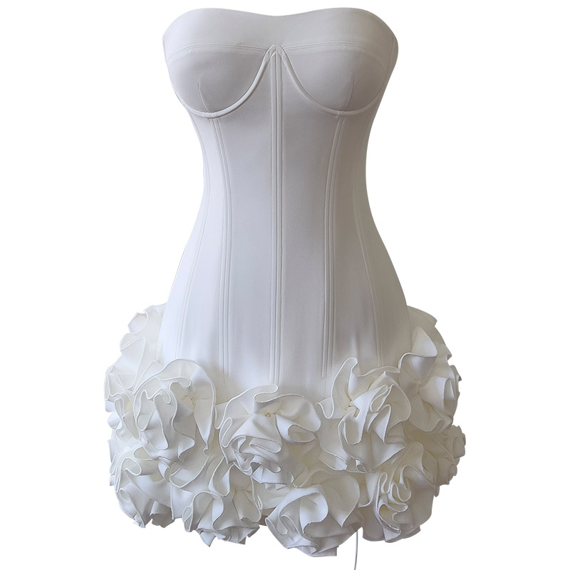 White Corset Floral Mini Dress 69517