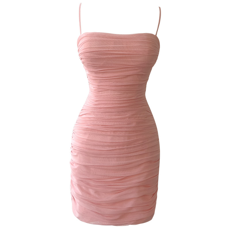 Pink Ruched Bodycon Mini Dress 69540