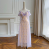 Lavender Off-the-Shoulder Butterfly Strapless Tulle Dress69689