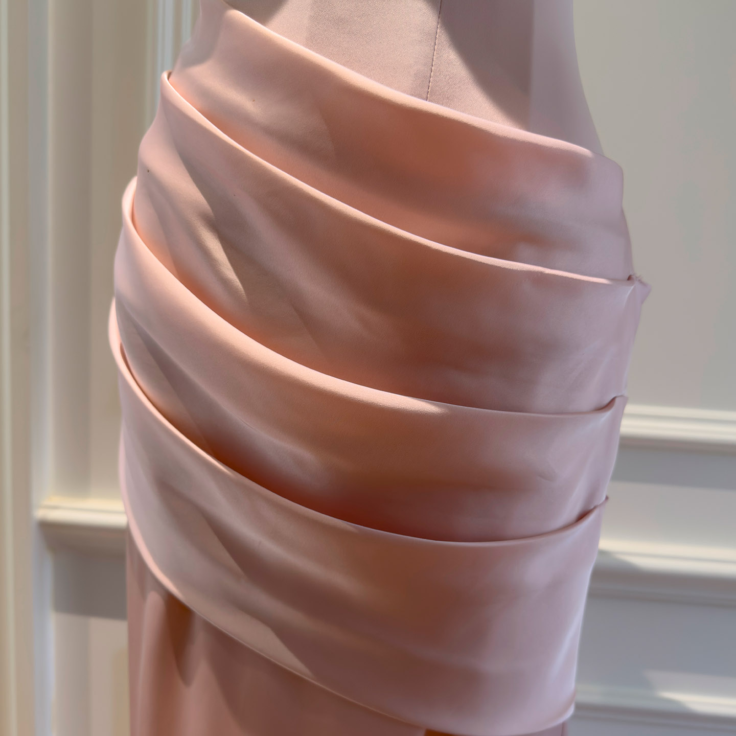 Soft Dusty Pink Strapless Evening Gown69615