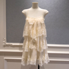 Apricot Lace Tiered Spaghetti Strap Cake Mini Dress69682