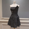 Elegant Polka Dot Strapless High-Waist Mini Dress69693
