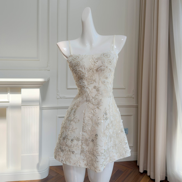 Ivory Beaded Tulle Two-Piece Set69559