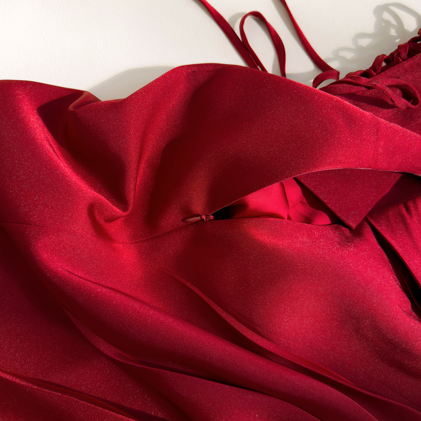 Vintage Burgundy Strapless Ruched Midi Gown69676