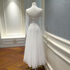 Gentle and elegant white tulle dress69595