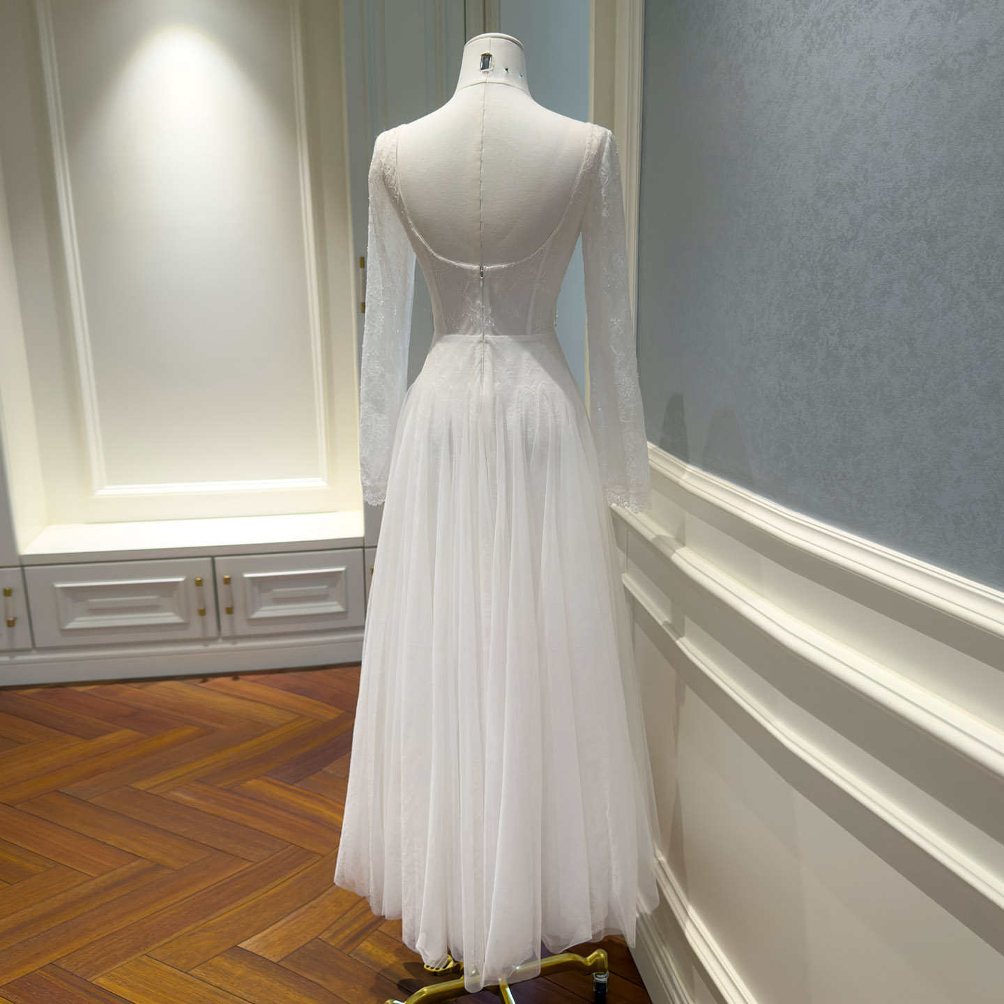 Gentle and elegant white tulle dress69595