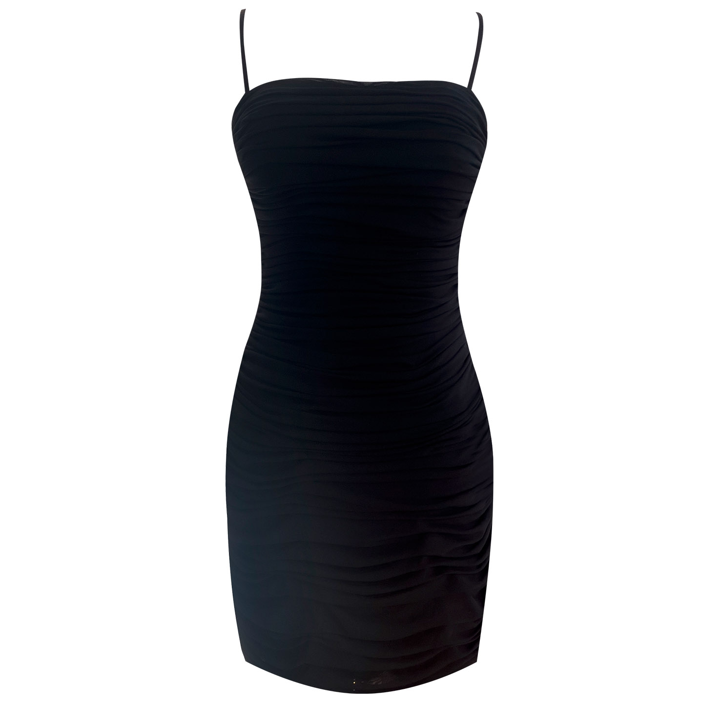 Sleek Black Spaghetti Strap Bodycon Dress69452