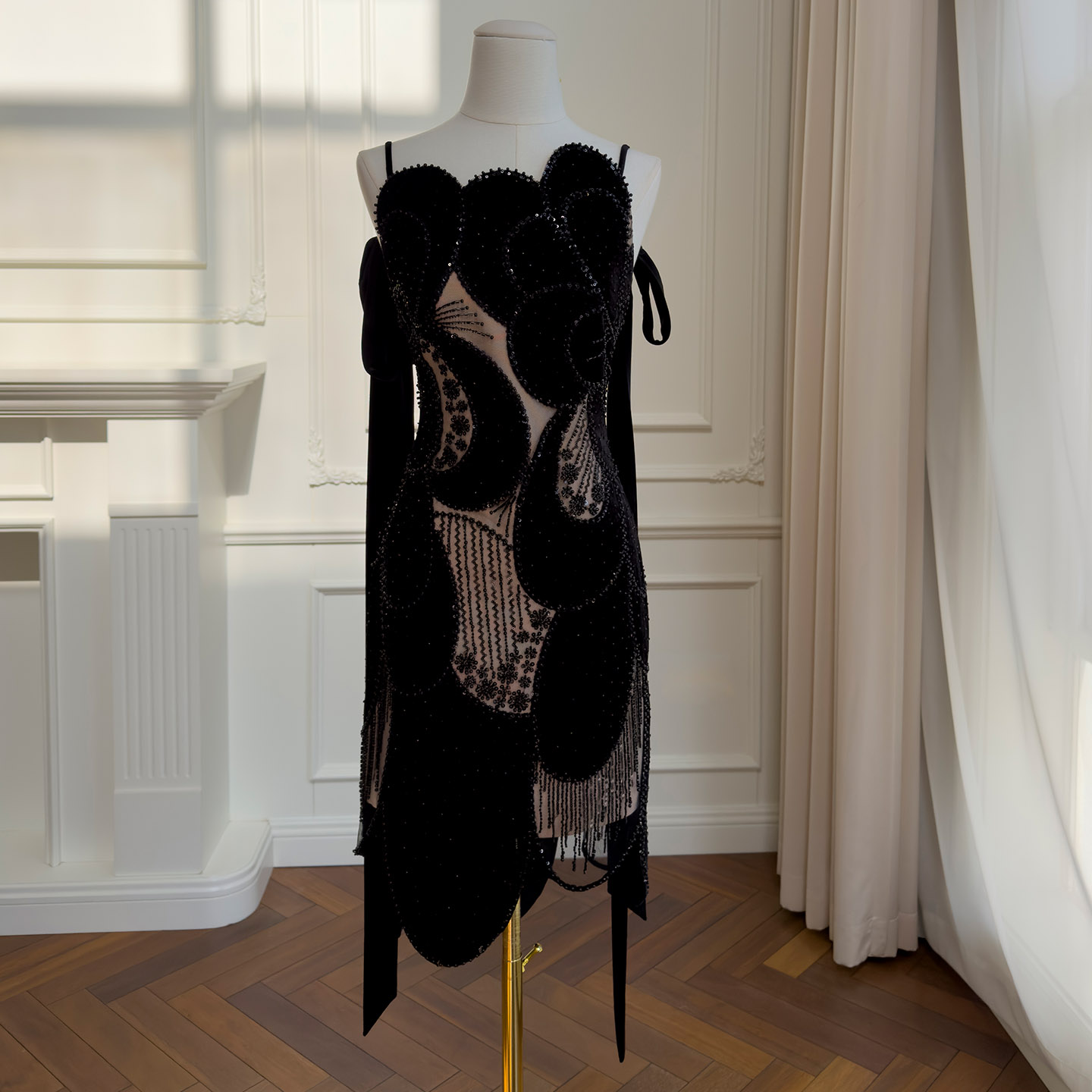 Socialite Style Black Velvet Dress69629