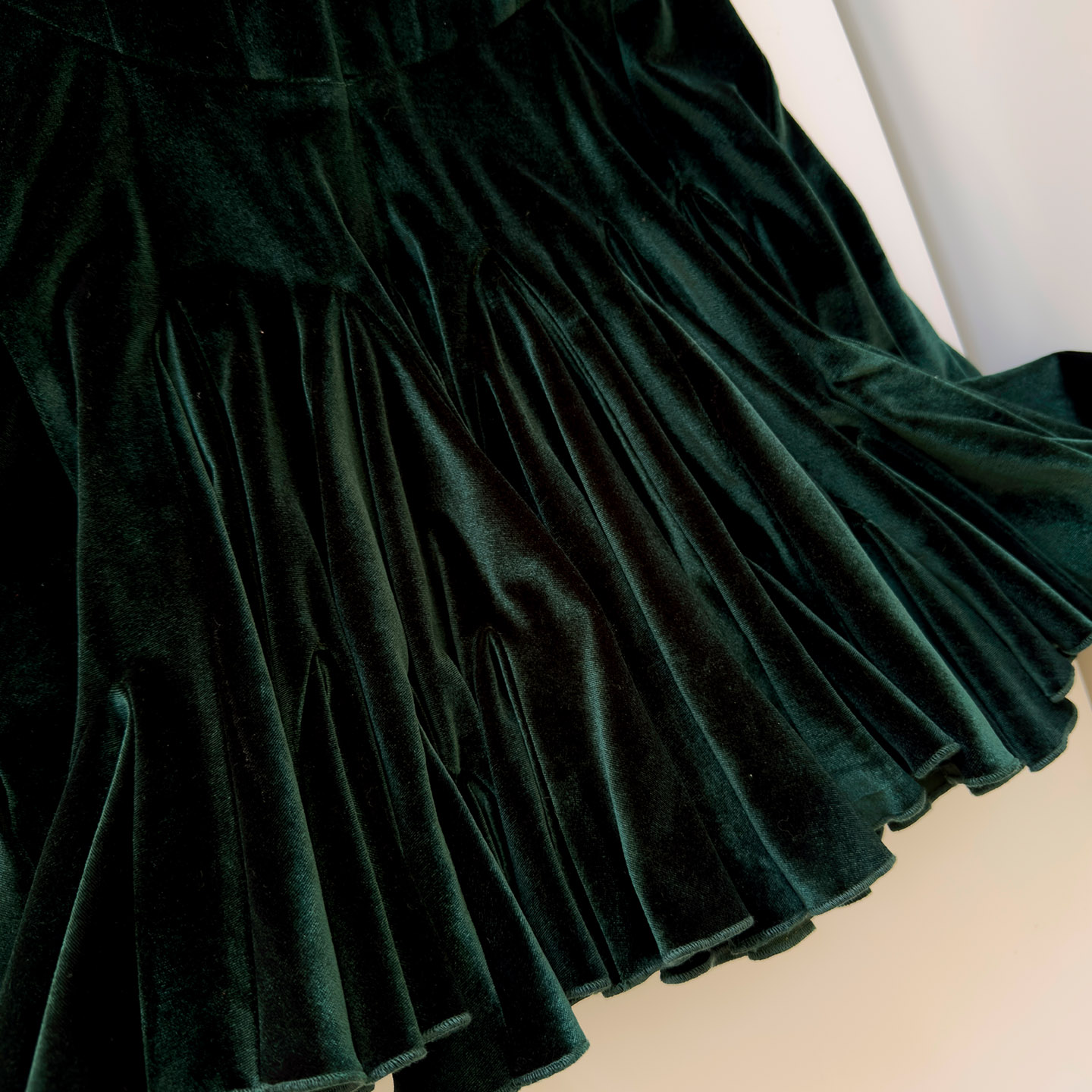 Vintage Dark Green Velvet Slip Dress69670